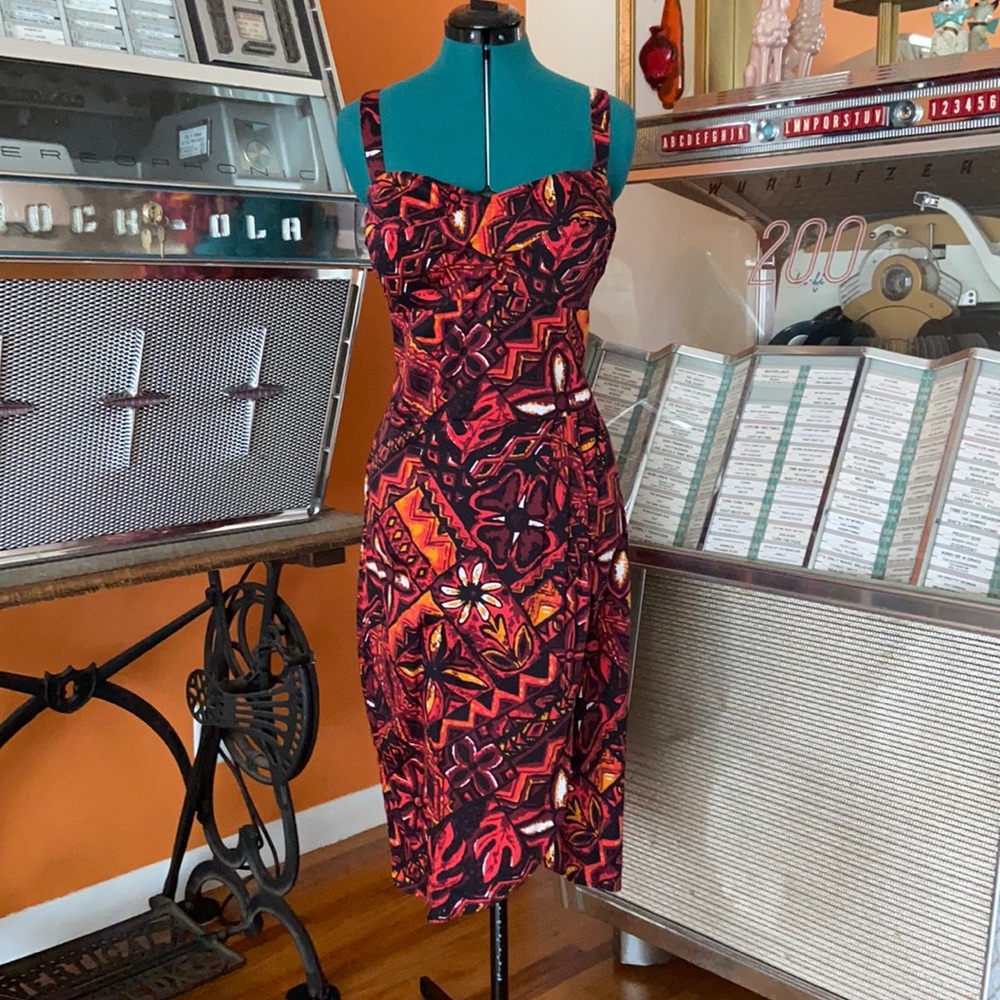 Pinup Couture Dixiefried Tiki Twist dress sz L GUC